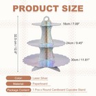 3-tier Cupcake Stand  Cardboard Cake Stand Dessert Table Displays  Laser Silver