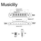 Musiclily Pro Nickel 52 5mm Tune-o-matic Pigtail Wraparound Bridge For Lp Guitar