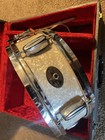 1950   s Vintage Rogers Eagle Badge Snare Drum  Original Case  Stand   Drum Pad 