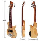 Mini Travel Ukulele Electric Ubass 4 String Fretted Bass Ukulele With Bag