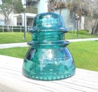 Nice Dark Green Aqua Cd 154 Esa Ctne Spanish Glass Insulator