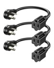 3 Pack 1ft Short Extension Cord  Flat Head Extension Cord Indoor With 3 Prong