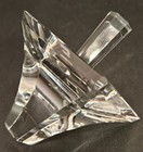Optic Clear Crystal Dreidel Etched Hebrew Letters W Stand   Gift Box  open Box 