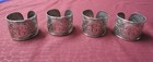 Antique Towle Silverplate Set Of 4 Napkin Rings Rococo Style E Monogram