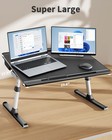 Laptop Bed Tray Desk  X-large Adjustable Laptop Table  Foldable Laptop Desk W   