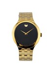 Movado Veturi 0607417 Black Dial Gold Stainless Steel Men s Watch