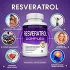 Resveratrol 1800mg Antioxidant Complex  Anti Aging  90 Capsules