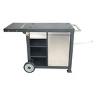 Razor Universal Rolling Prep Cart And 25 Inch Double Burner Lp Propane Gas Grill