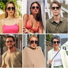 Aviator Sunglasses For Women   Men  Square  Designer  Polarized  Double Bridge P