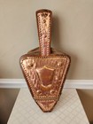 Vintage Embossed Copper Fireplace Bellows Leather Wood Hearth Tool Working