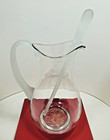Vintage Glass Martini Pitcher W  Frosted Handle And Stirrer Hollywood Regency