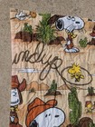 Vintage Sears Peanuts Snoopy Spike Cowboy Western Howdy Cactus Bed Cover Quilt
