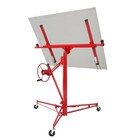 11ft Drywall Lift Plasterboard Panel Rolling Lifter Lockable Industrial Tool Red