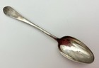 18th C  American Coin Silver Serving Spoon Signed    s r   