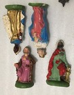 Fontanini   Italy Nativity 4  Wise Men Figurine Lot W  Donkey  mache plaster 