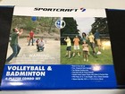 Volleyball Badminton Portable Outdoor Set 4 Player Racket Net Carry Case New