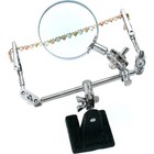 Double Third Hand Magnifier   3 Cross Locking Tweezers Soldering Jewelry Repair