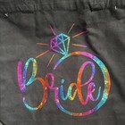 Bride Script Text Tote Bag   Bridal Bachelorette Accessory Shopper 