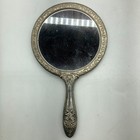 Vanity Set Hand Mirror Brush Comb Victorian Ornate Silver Plated Vintage 1980s