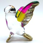 Owl Miniature Figure Animal Hand Blown Glass Art Collectible Gift Home D  cor