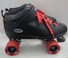 Riedell Dart Roller Skates Size 13 Black W  Red Wheels Laces  29359