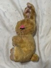 Vintage Gund Sleeping Bunny Rabbit Plush Easter Yellow   Sani-foam Stuffed 