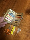 Vintage Sewing Notions Lot Patch-n-match Kit Shears Leather Kit Thread Threader 