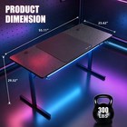 Comhoma 55  Gaming Desk With Smart App   Remote Rgb Lights  Carbon Fiber Surface
