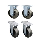 4  6  8  Industrial Heavy Duty Cast Iron Swivel   Rigid Casters Wheels