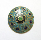 Antique Hatpin Teal Navy Enamel Hinged Finding