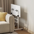 Folding Laptop Mobile Standing Desk With Wheels Height Adjustable White Color