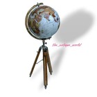 18  Big World Globe Modern Map Atlas With Wooden Tripod Stand For School