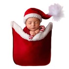Newborn Baby Christmas Photography Props Photo Shoot Accessories Pocket Blanket 