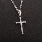 Women s Fashion Jewelry Gold Silver Crystal Cross Pendant Necklace 37-2