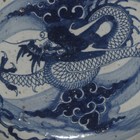 11 0 Inch Chinese Ming Blue And White Porcelain Dragon Pattern Plate