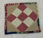 Vintage Antique Patchwork Mini Quilt Table Topper  Nine Patch  Pink