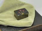 Vintage Mexico 925 Sterling Silver Trinket Box Rosebuds Resin Lid Pill Box