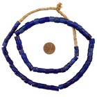 Worn Faceted Russian Blue Glass Trade Beads 7-9mm Ghana African Large Hole