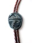 Vintage Southwest Navajo Overlay  Bolo Tie Sterling Stamped Unknown Hallmark