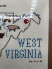 Vintage Framed Cross Stitch Needlepoint 1989 West Virginia Usa - 15 5  X 14 5 