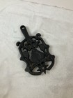 Vintage Wilton Black Cast Iron Footed Trivet Broomsticks hearts  Birds Farmhouse