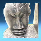 Vintage Hand Carved Wooden African Tribal Art Single Bookend Mask Face Ghana