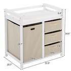 Baby Changing Table Wooden Nursery Dresser Station W 3 Drawers Storage Bag White