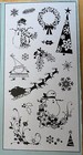 Clear Photopolymer Winter 17pc Ink Stamp Set Acrylic Block Use Christmas Theme  