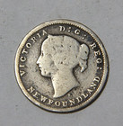 1872 H Newfoundland Five Cents 5c Better Date 40k Mint -5508-