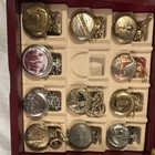 Lot Of 11 Pocket Watches W  Chains  Display Case Included