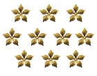 10 Pcs Gold Tone Metal Flower Dimensional Craft Jewelry Charms Stampings Accents