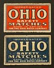 Travelstamps  Ohio Safety Matches Matchbox Labels - Lot Of Two Used - Faults