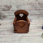 Handmade Vintage Wooden Baby Doll Cradle Heart Cutouts   Rustic Finish Nursery