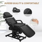 Electric Salon Facial Bed Chair With Backrest   Footrest Adjustable Height Black